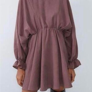 Zara Dusty Purple Long Sleeve Dress